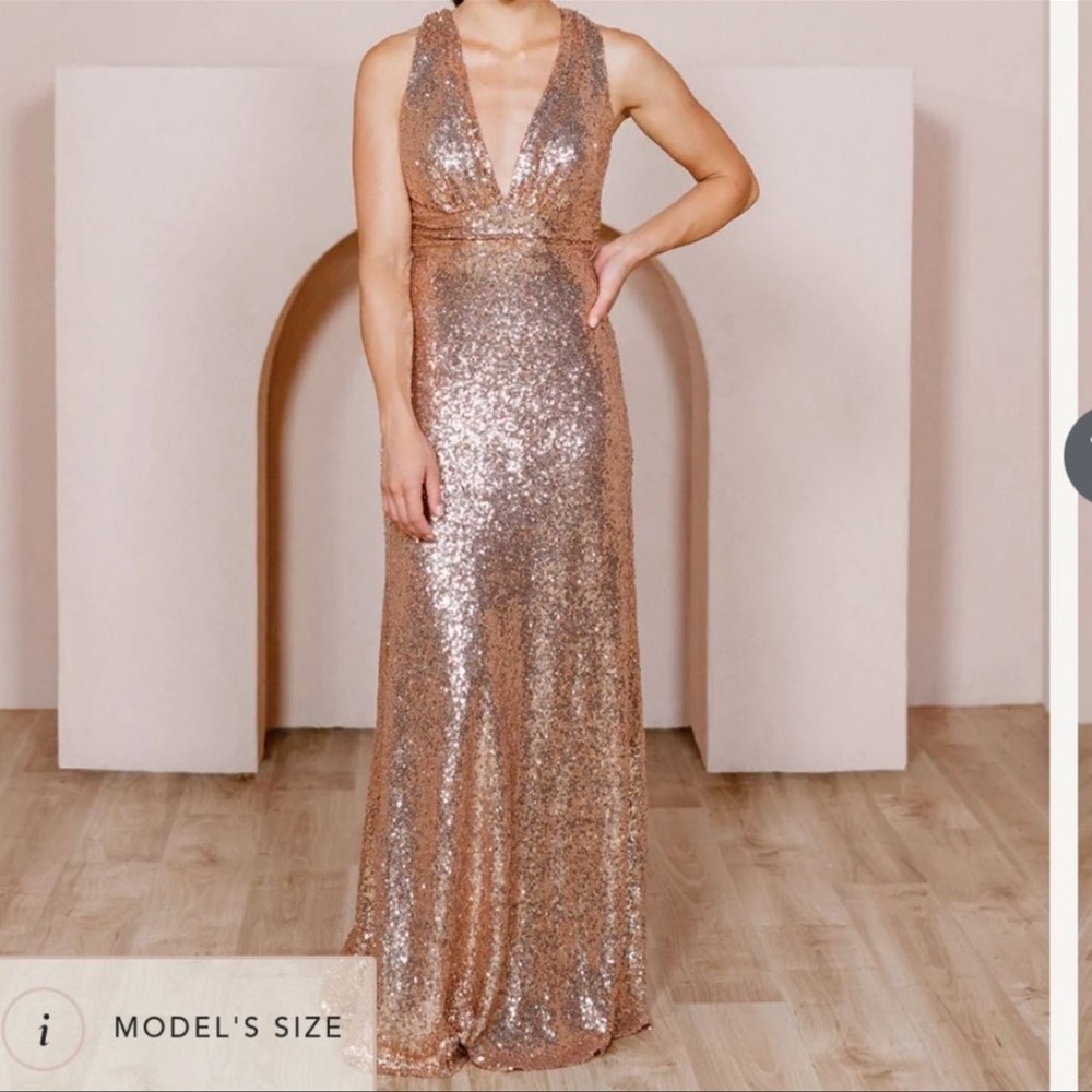 Rose Gold Revelry Bridesmaid Dress SZ 14